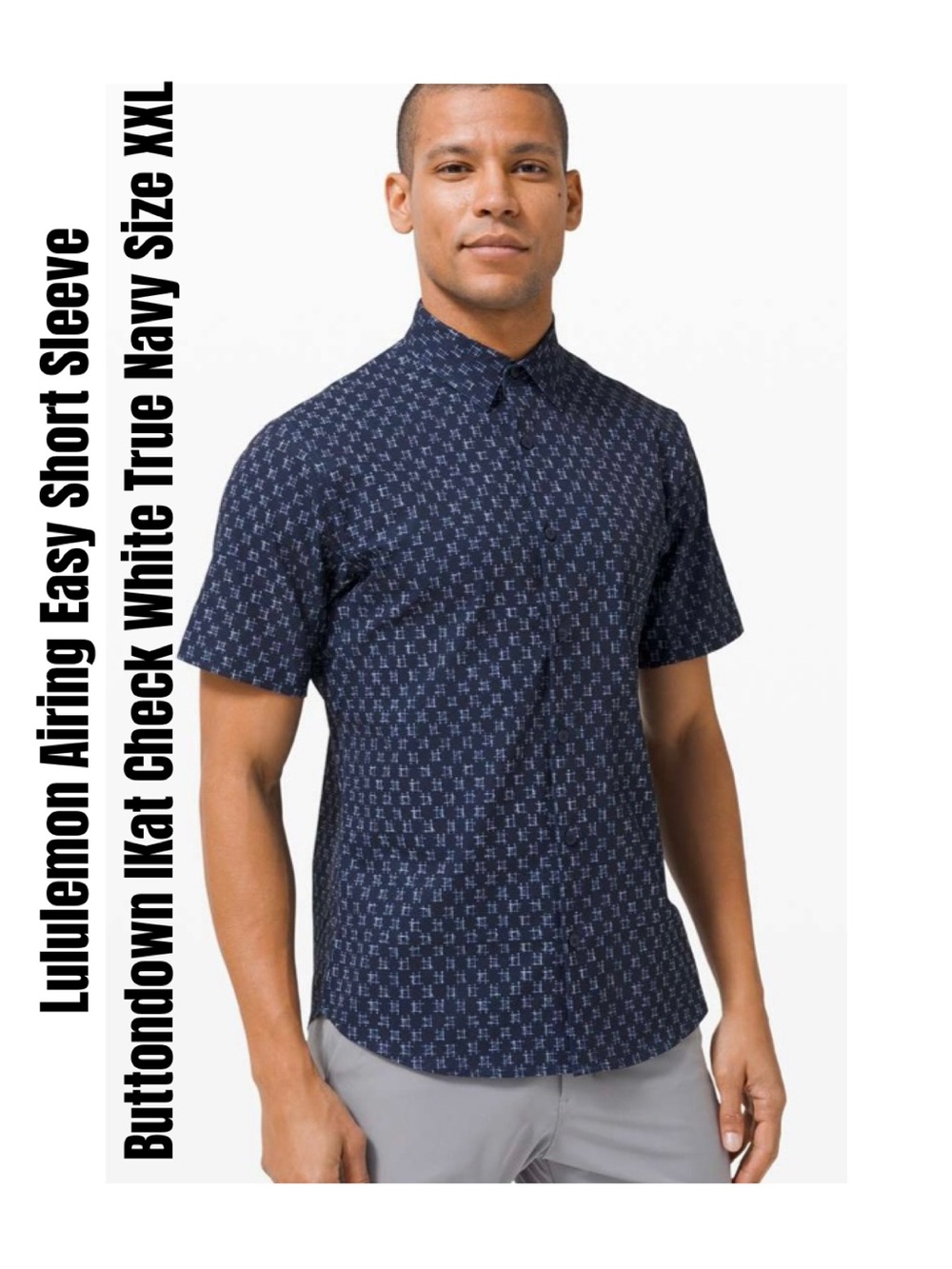 Lululemon Airing Easy Short Sleeve
Buttondown IKat Check White True Navy  XXL